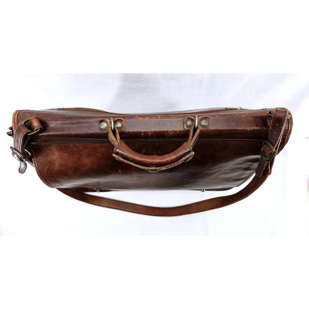 I Medici Firenze Italian Leather Briefcase Messenger Bag - Size 17.5x11.75x5